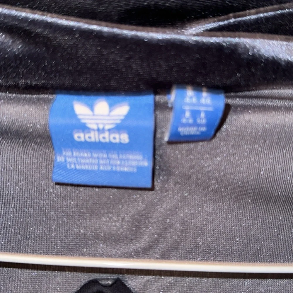 Velvet dark blue adidas women’s jacket  size large. Only warn 1. - Picture 5 of 10
